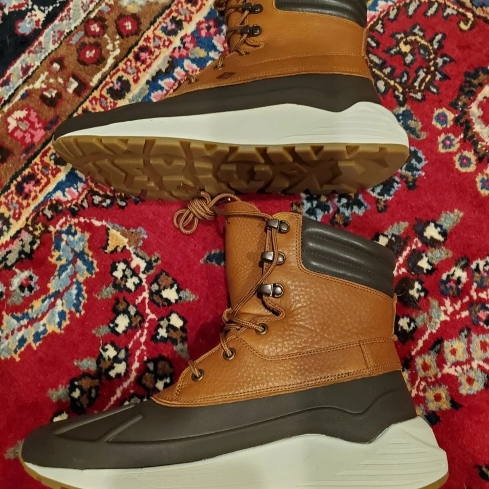 Sperry FREEROAM HI Boots Mens Sz 10 Rain Boot Brown/Tan